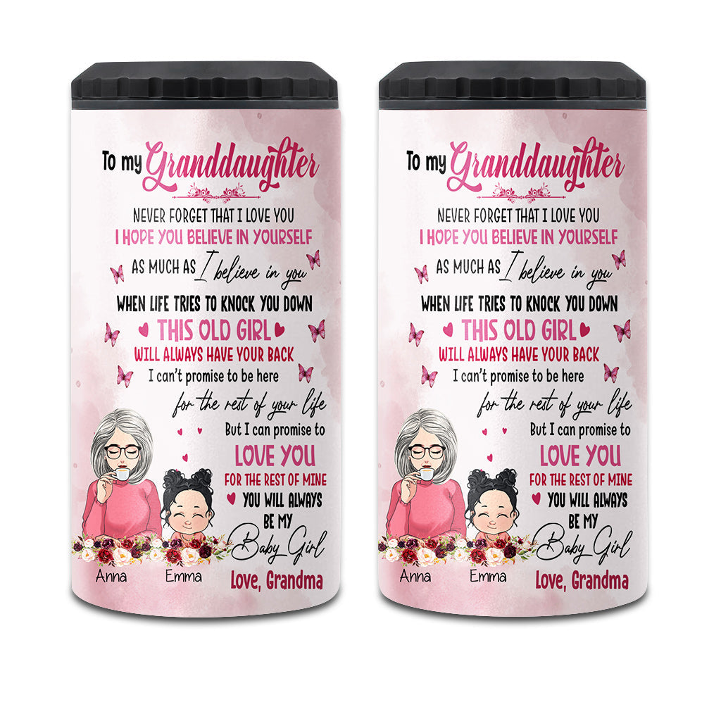 To My Granddaughter - Personalized Grandma Can Cooler