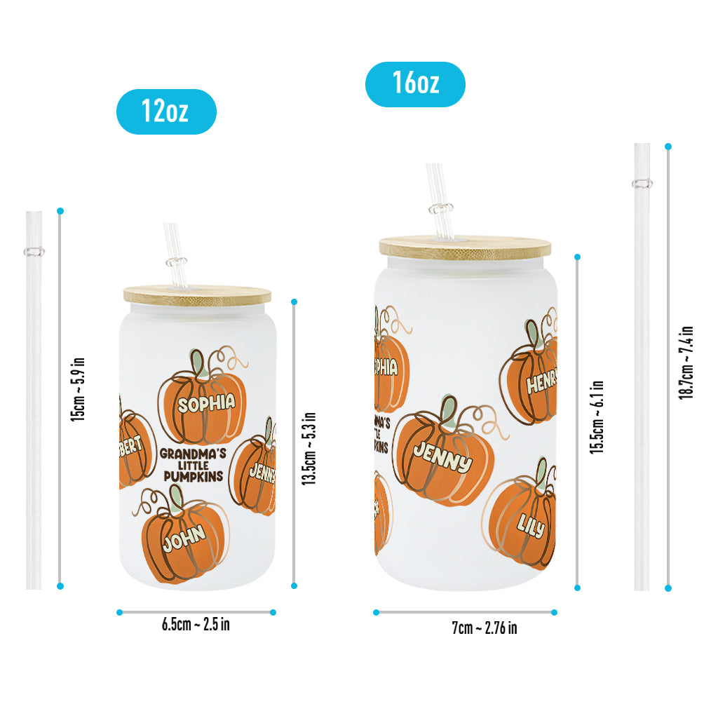 Grandma's Little Pumpkins - Personalized Grandma Can Glass