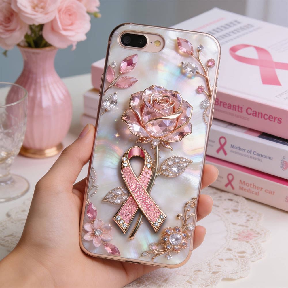 Faith Hope Love - Personalized Breast Cancer Awareness Full Print Phone Case & Phone Grip