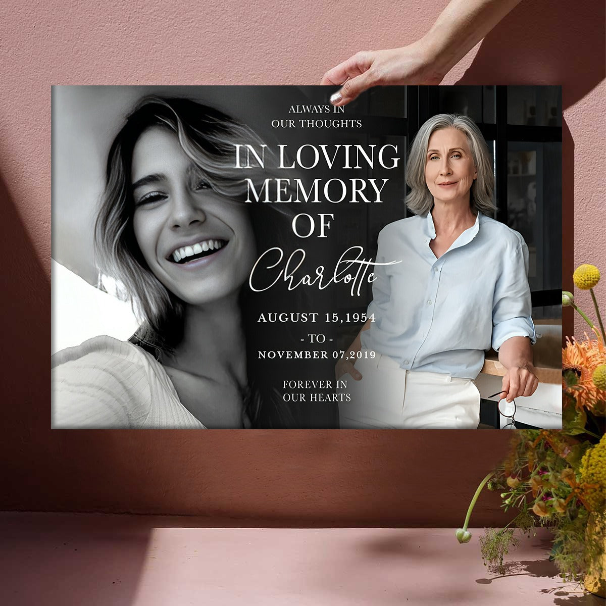 Forever In Our Hearts Canvas - Celebrate the Life of Your Loved Ones with Personalized Memorial Poster or Canvas