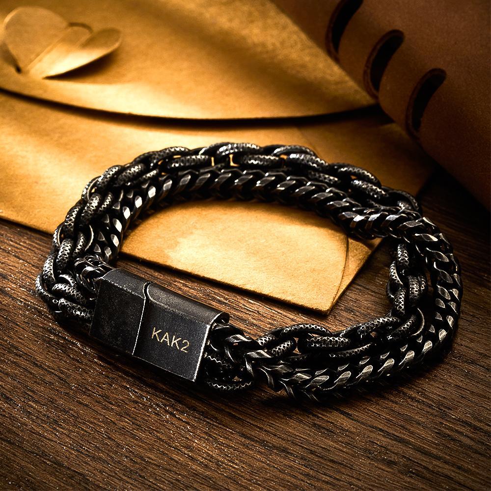 Any Word/ Name/ Text... - Personalized Stainless Steel Men's Bracelet