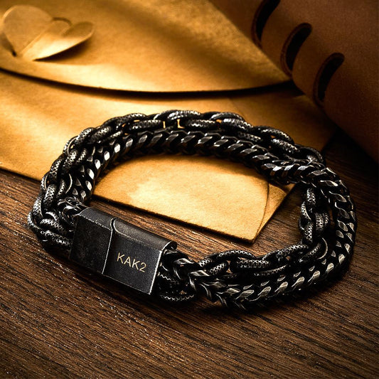 Any Word/ Name/ Text... - Personalized Stainless Steel Men's Bracelet