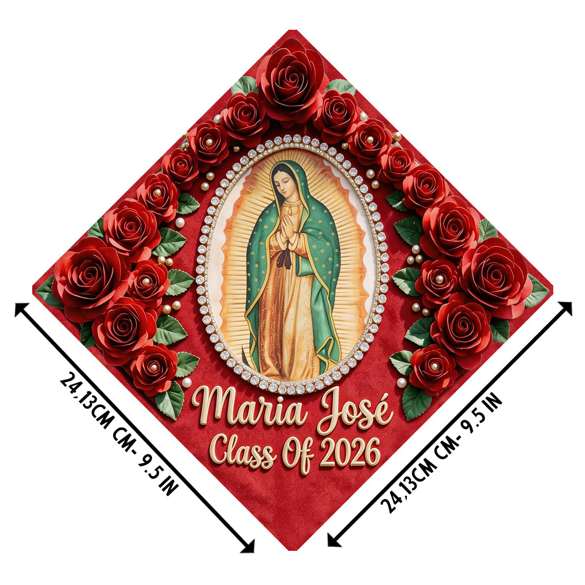 Lady Of Guadalupe - Personalized Graduation Cap Topper