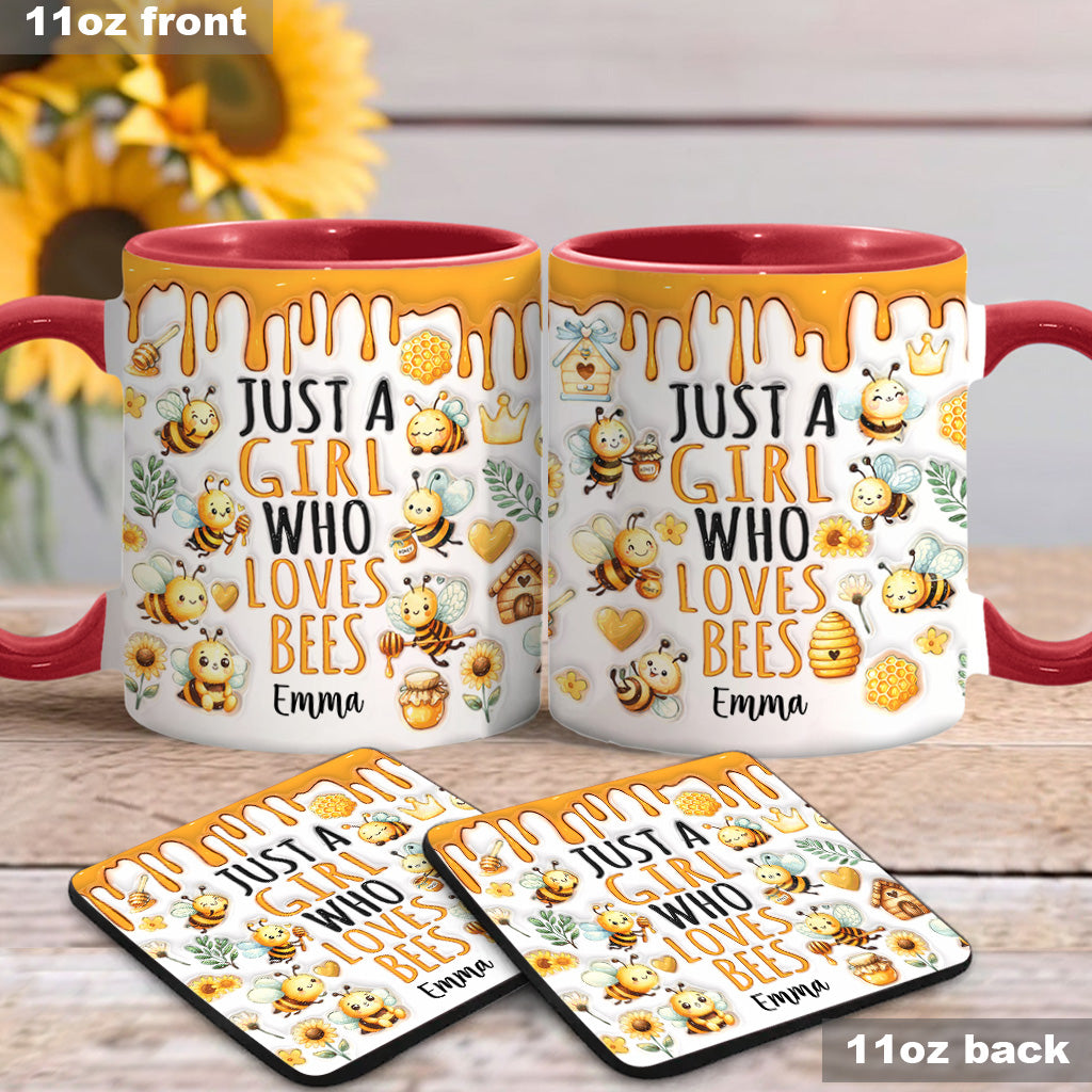 Just A Girl Who Loves Bees - Personalized Bee Accent Mug