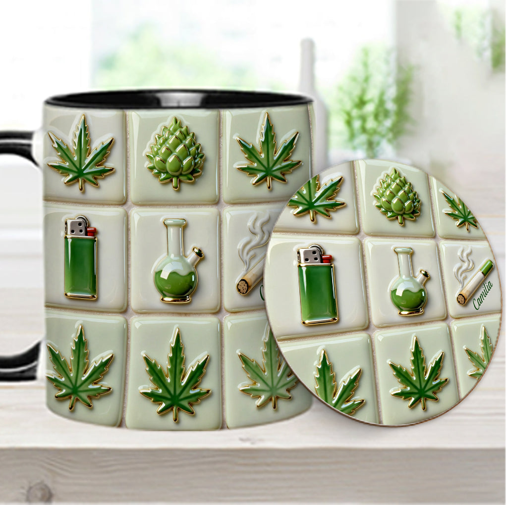Green Magic Leaf - Personalized Weed Accent Mug