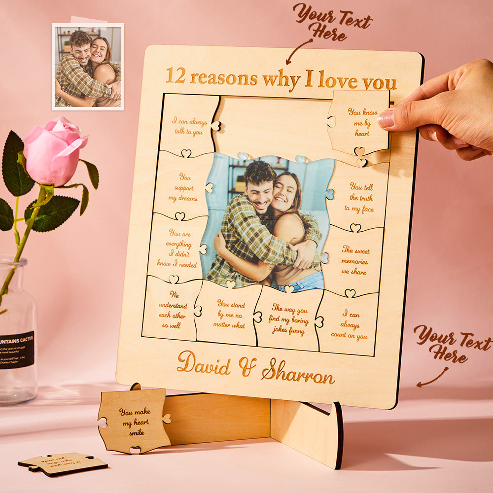 Reasons I Love You - Personalized Couple Photo Puzzle
