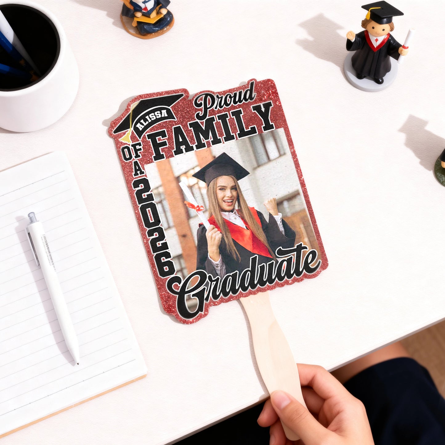 Personalized Graduation Photo Foam Board Fan, Proud Family Keepsake, Unique Gift for Grad Celebration