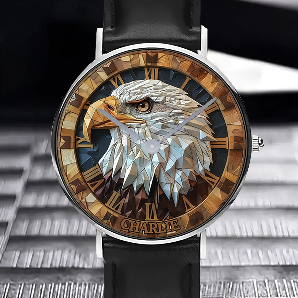 Geometric Eagle - Personalized Bald Eagle Hand Watch