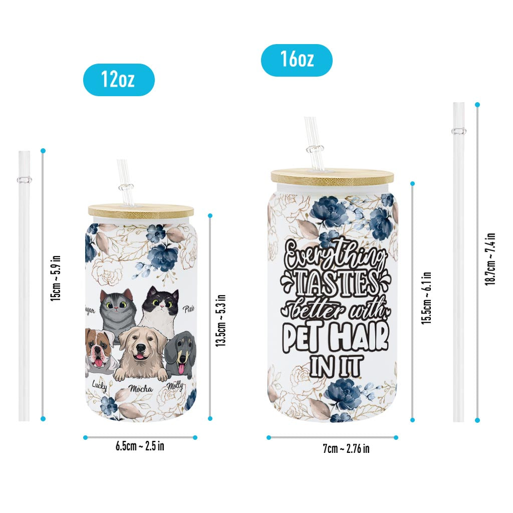 Everything Tastes Better - Cat gift for dog lover - Personalized Can Glass