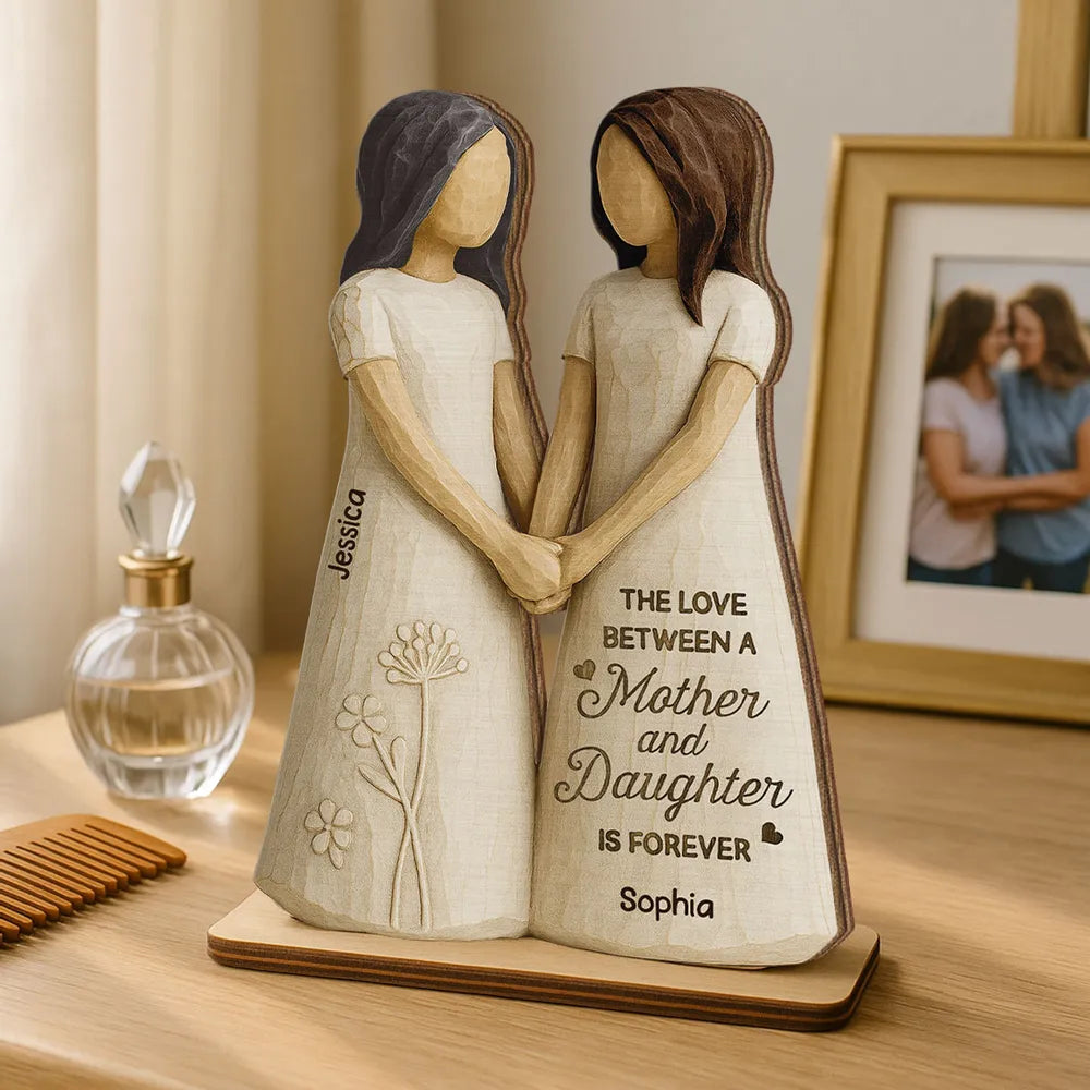 Mother and Daughter Forever Keepsake Wooden Plaque, Personalized Rustic Home Decor, Thoughtful Unique Gift for Mom from Daughter