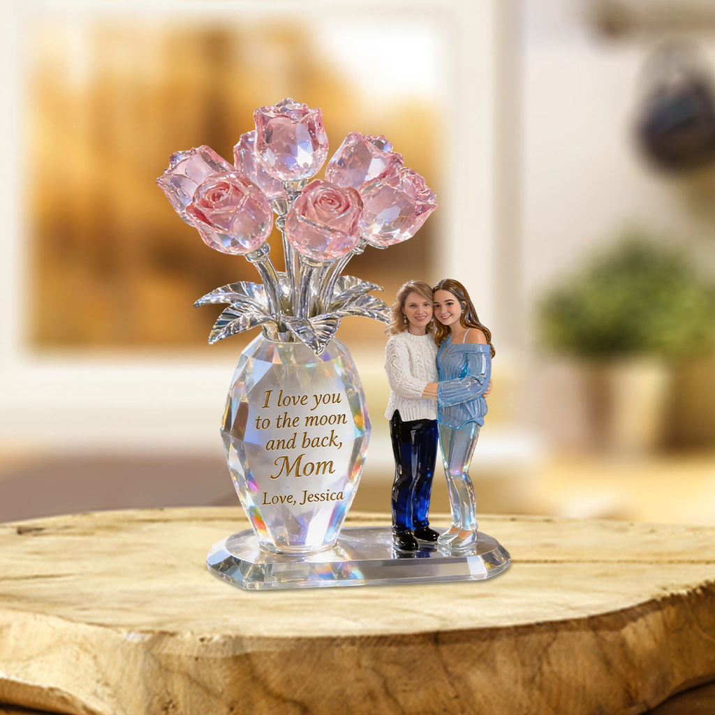 Crystal Flowers Vase - Personalized Mother Custom Shaped Acrylic Plaque