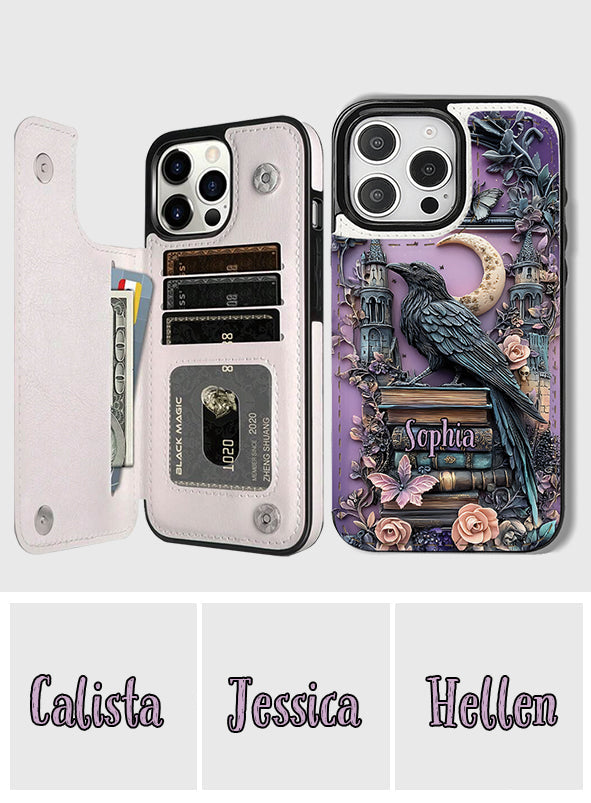 Dark Academia Book Reader - Personalized Book Foldable Wallet Phone Case