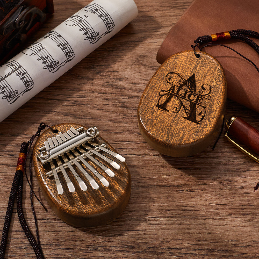 Custom Name Initial Thumb Piano 8 Keys Mini Name Kalimba - gift for anyone - Personalized Kalimba
