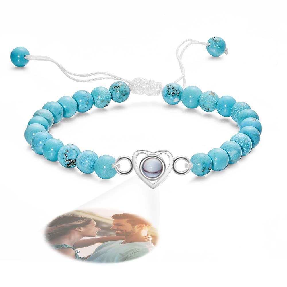 I Love You - Personalized Couple Photo Projection Beads Heart-Shaped Bracelet