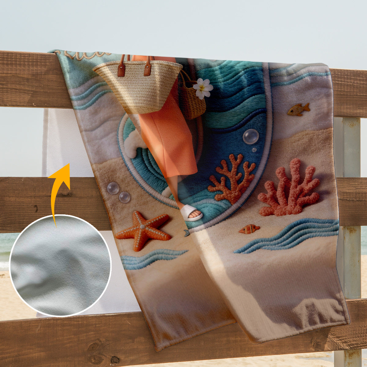Custom Any Photo - Personalized Sea Lover Quick-dry Beach Towel/ Bath Towel