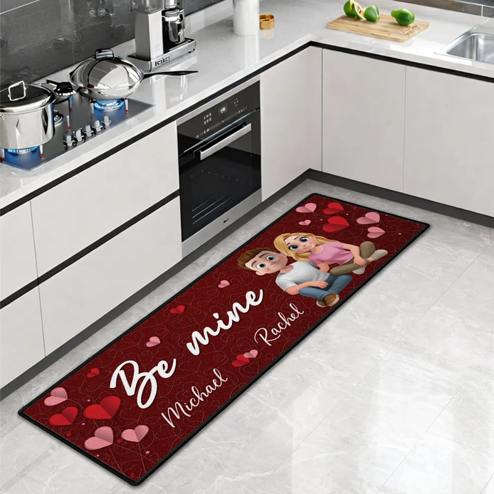 Personalized Standard Doormat Be Mine Heart Design for Couples - Unique Romantic Gift for Home Entryway