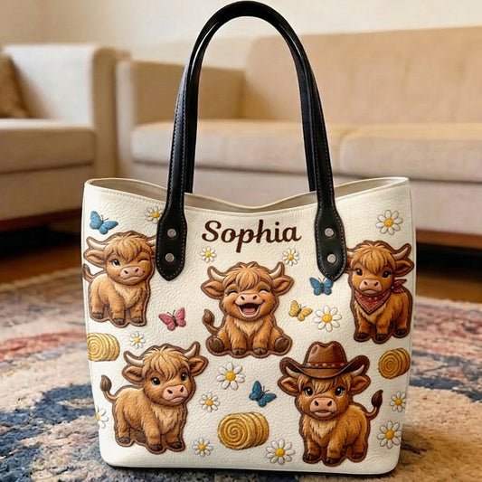 Just A Girl Who Loves Highland Cow - Personalized Highland Cow Tote Bag