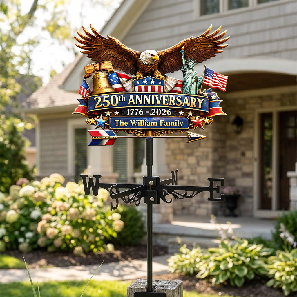250th Anniversary, Eagle 250 Years of Freedom - Personalized Patriot Weather Vane