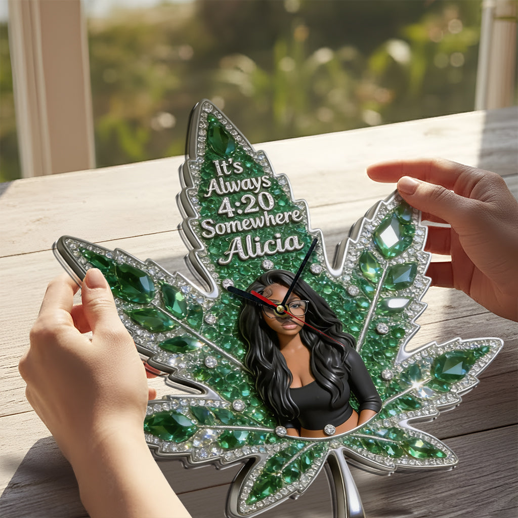 It's Always 4:20 Somewhere - Personalized Weed Acrylic Wall Clock