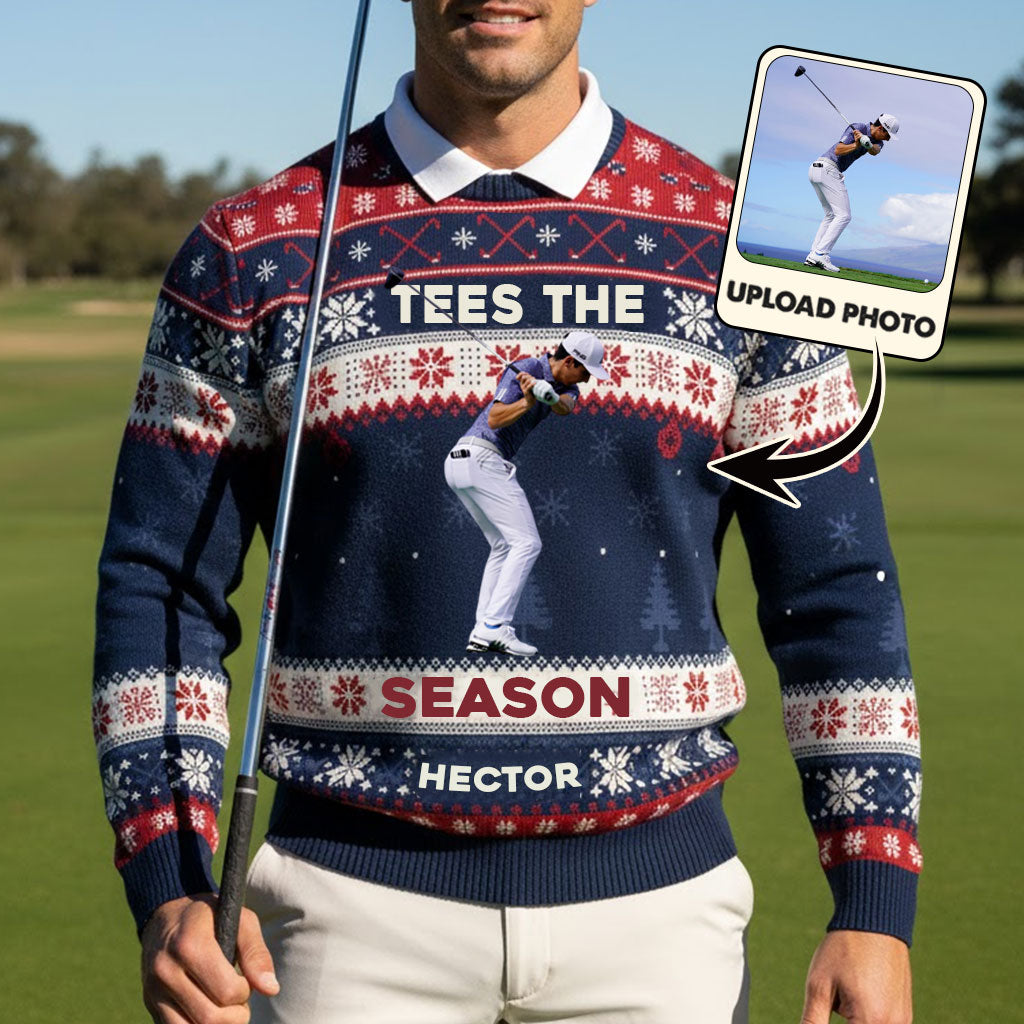 Christmas Golf - Personalized Golf Ugly Sweater