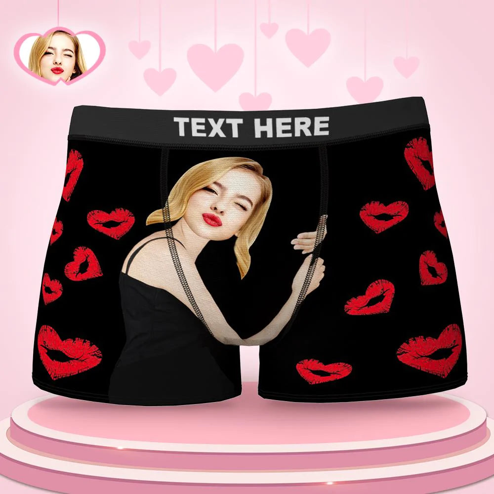 Custom Wife Or Girlfriend Face Boxers - Personalized Couple Men's boxer briefs