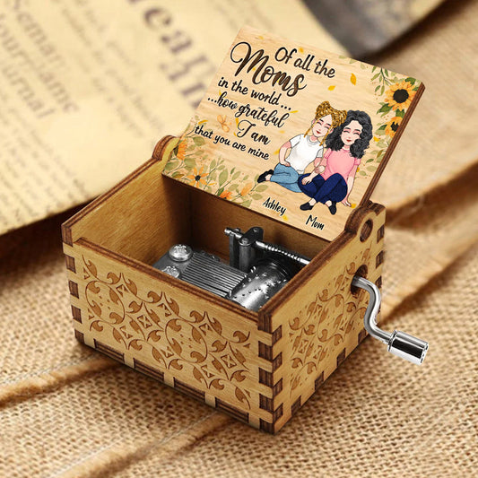 Of All The Moms - Personalized Mother's Day Mother Hand Crank Music Box