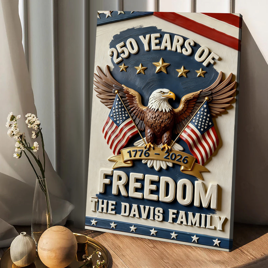 America 250th Anniversary Gifts - Personalized Independence Day/ 4th of July Canvas And Poster