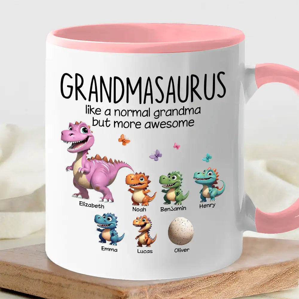 Personalized Classic Tee - Fun Dinosaur Family Design, Ideal Grandmother’s Day Gift for Grandma, Grandkids & Couples