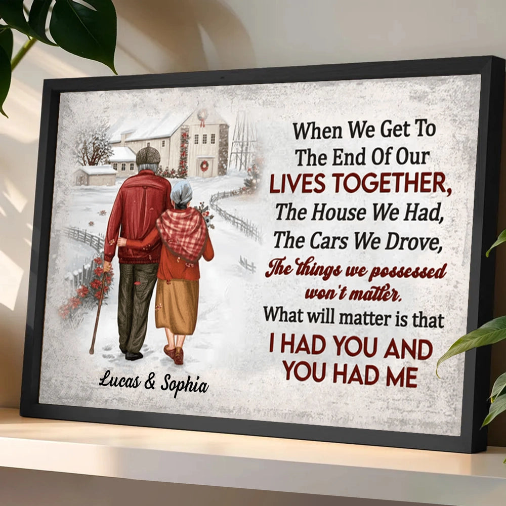 Custom Lives Together Poster for Couples – Snowy Country Walk Artwork, Sentimental Wall Art & Heartfelt Christmas or Anniversary Gift