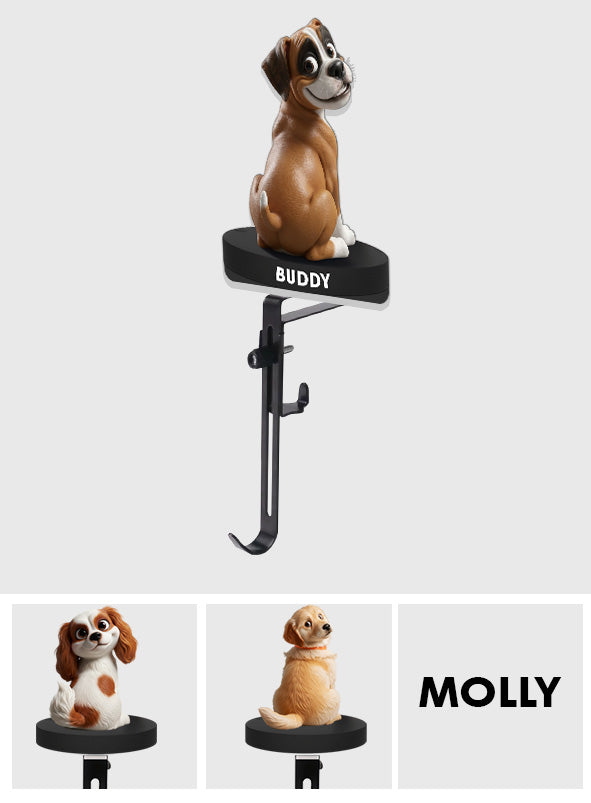 Funny Dogs - Personalized French Bulldog Dog Shaped Stocking Hanger