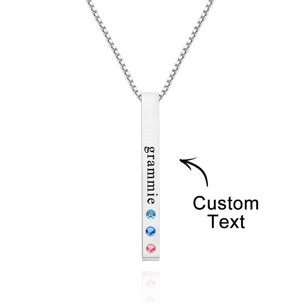 Custom Engraved Birthstone Charm - Personalized Engraved Birthstone Charm