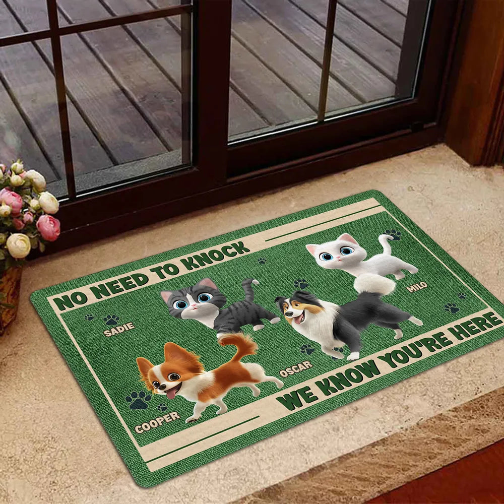 Custom Dog and Cat Doormat, Fun Pet-Themed Home Décor and Gift