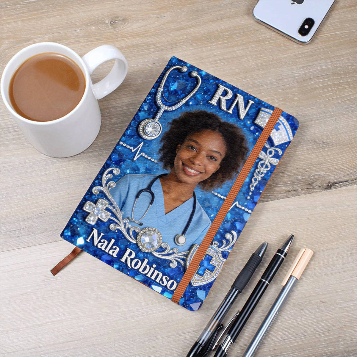 Custom Nurse Notebook - Personalized Nurse Leather Journal
