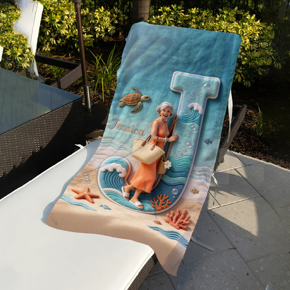 Custom Any Photo - Personalized Sea Lover Quick-dry Beach Towel/ Bath Towel