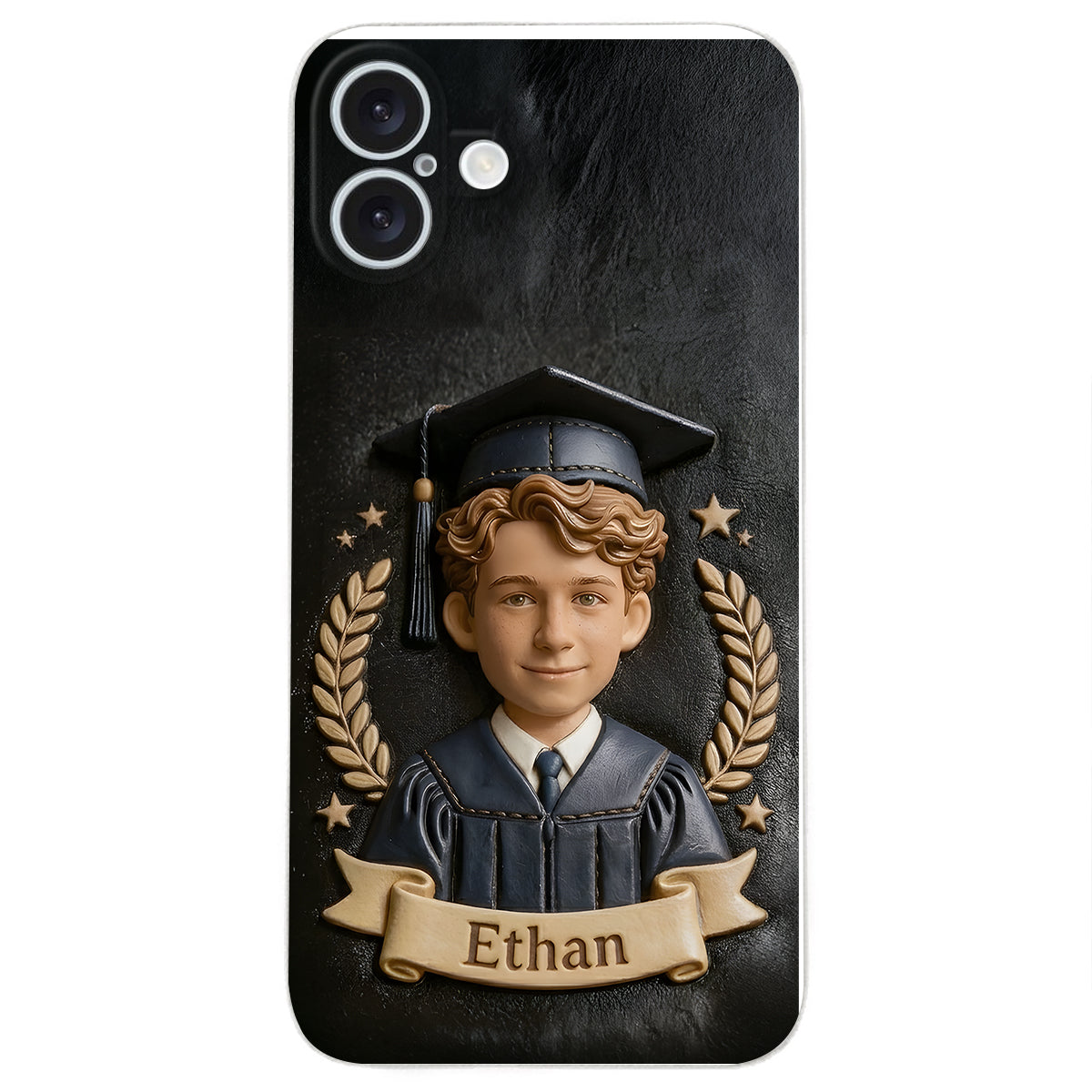 Graduation Gift - Personalized Graduation 3D Embossed Leather Phone Case