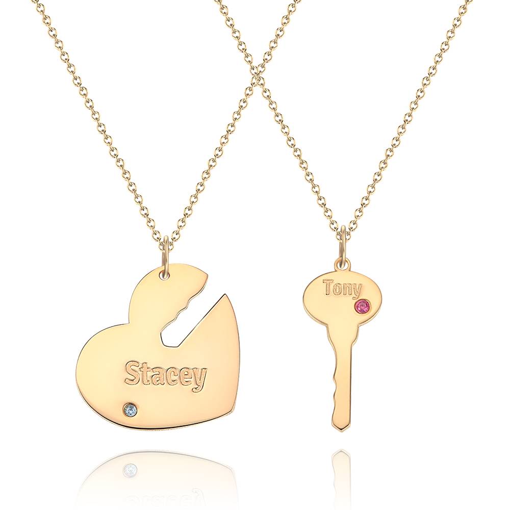 You Are My Key - Personalized Couple Engraved Name Couple Necklace