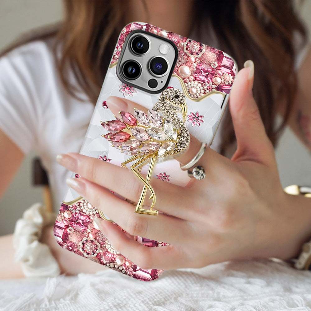 Just A Girl Who Loves Flamingos - Personalized Flamingo Full Print Phone Case