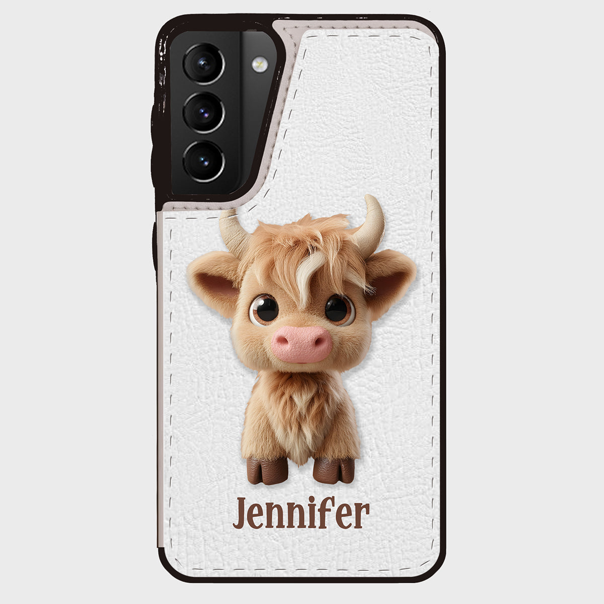 Cute Highland Cow - Personalized Highland Cow Foldable Wallet Phone Case