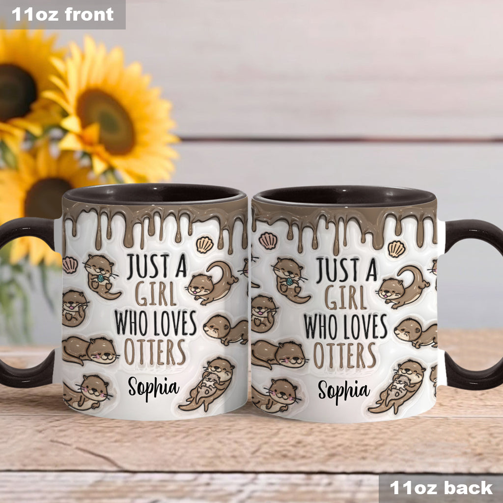 Just A Girl Who Loves Otters - Personalized Otter Accent Mug