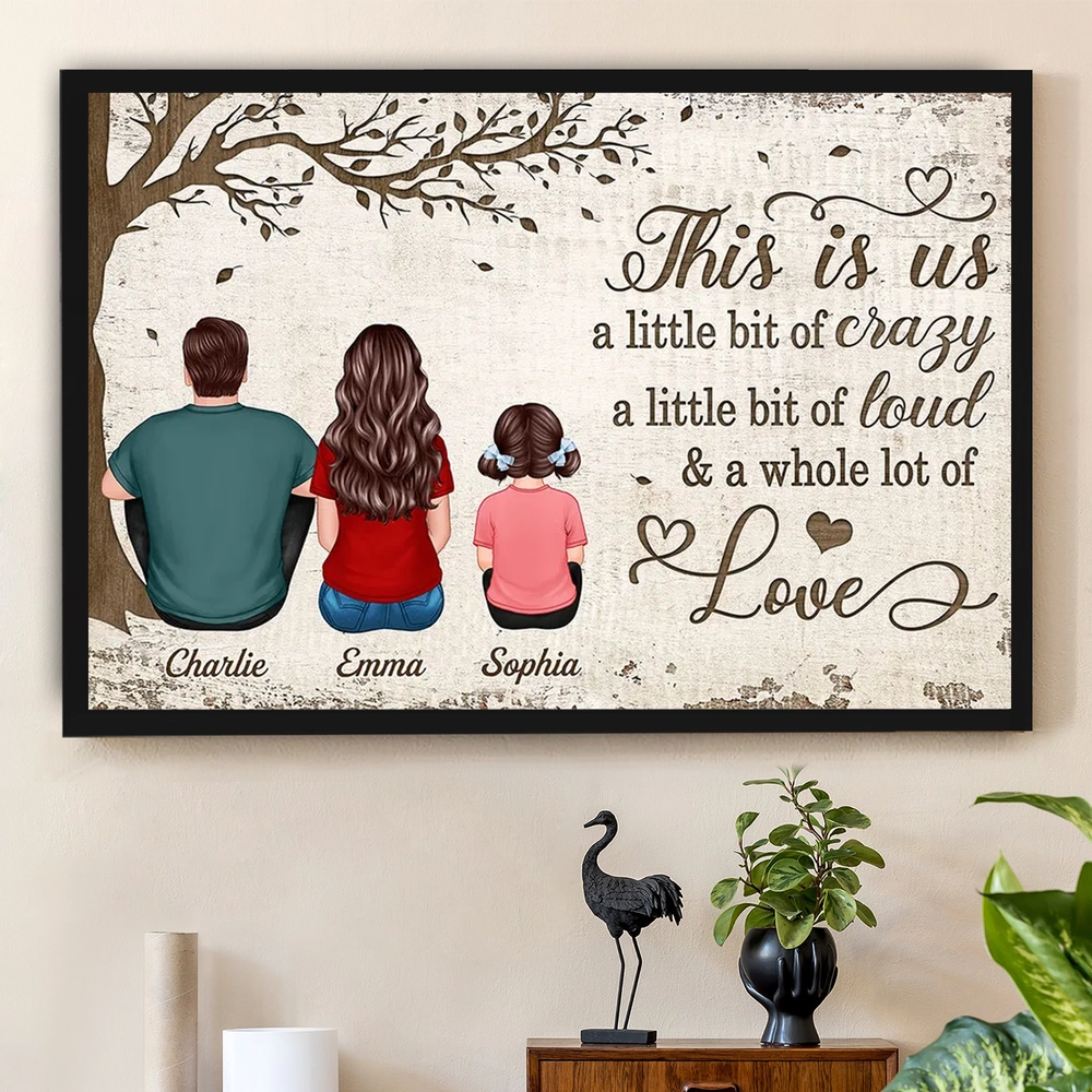 Personalized Family Poster Back View This Is Us Quote Wall Art Unique Gift for Mom or Parents