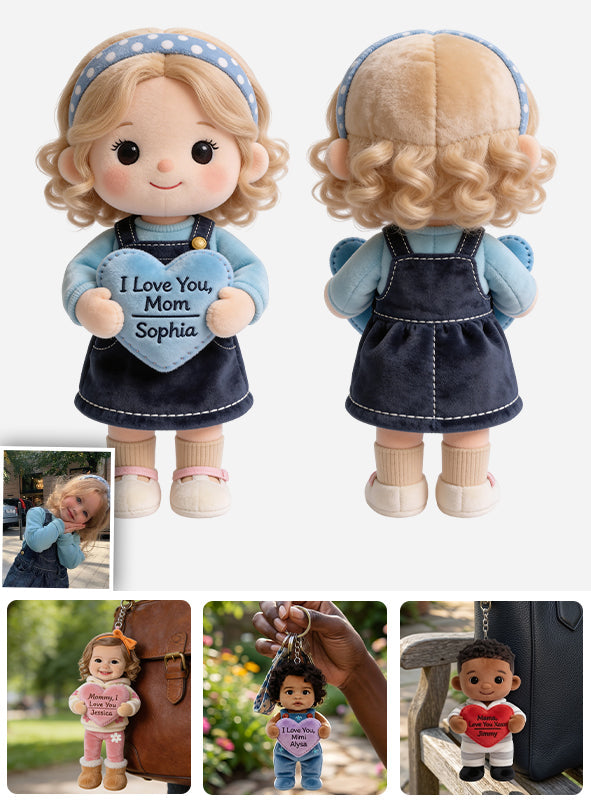Cute Gift For Her, Your Companion - Personalized Mother Plush Keychain