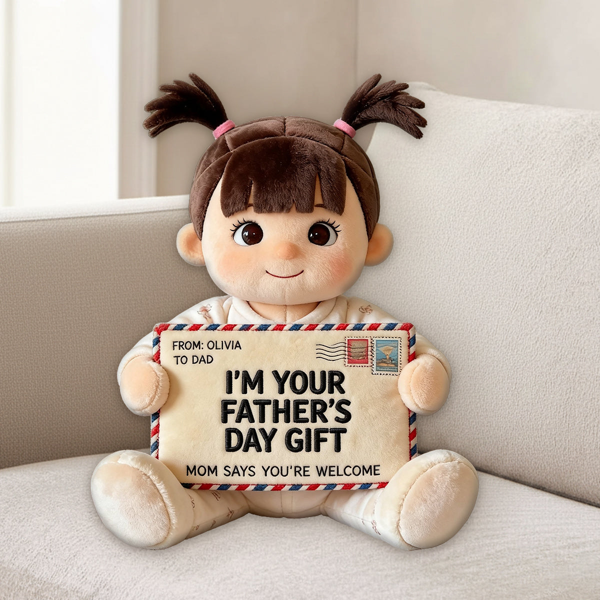 Funny Letter For Dad - Personalized Father Premium Faux Fur Pillow