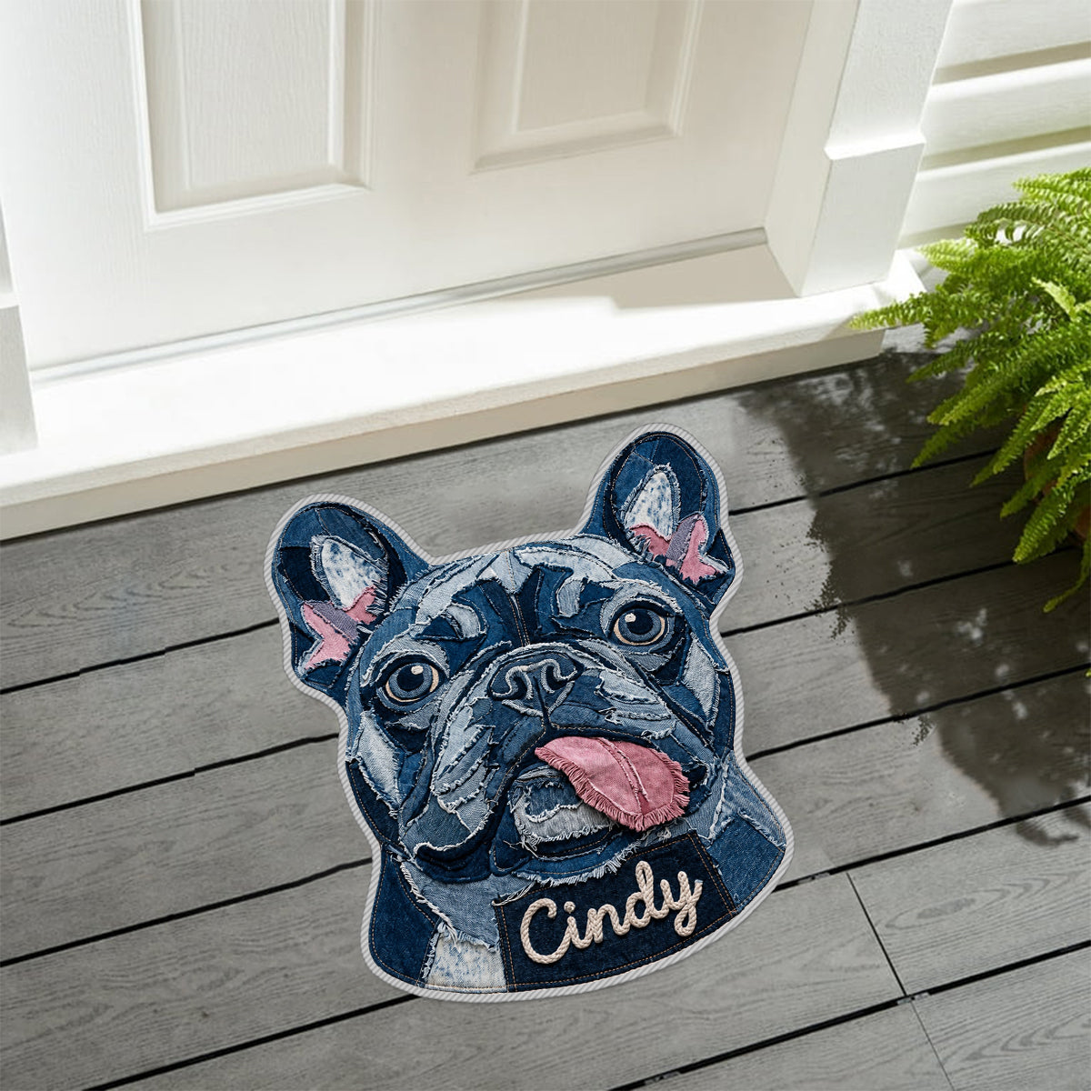 Denim Style Pet Rug - Personalized Dog Non-Slip Tufted Rug