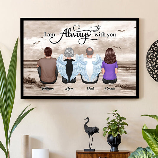 Personalized Memorial Poster with Retro Beach Landscape
