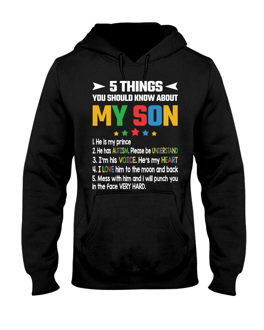 5 Things You Should Know About My Son - Autism Awareness T-shirt and Hoodie 0921