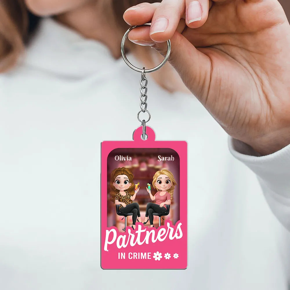 Besties Forever - Best Friend Gift, Personalized Acrylic Keychain for Sisters