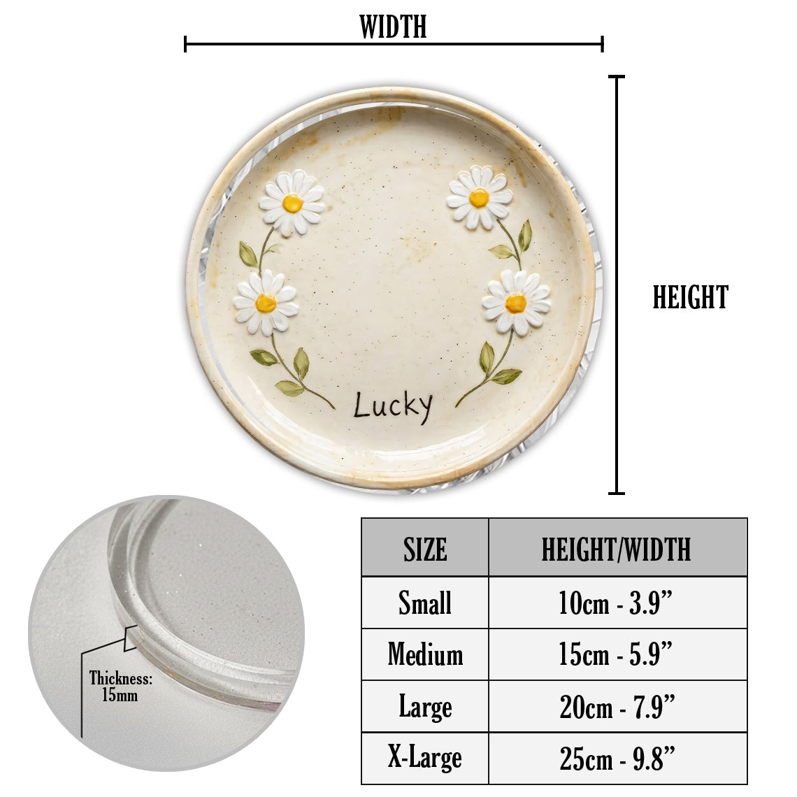 Daisy Garden - Personalized Dog Tray & Plaque Set