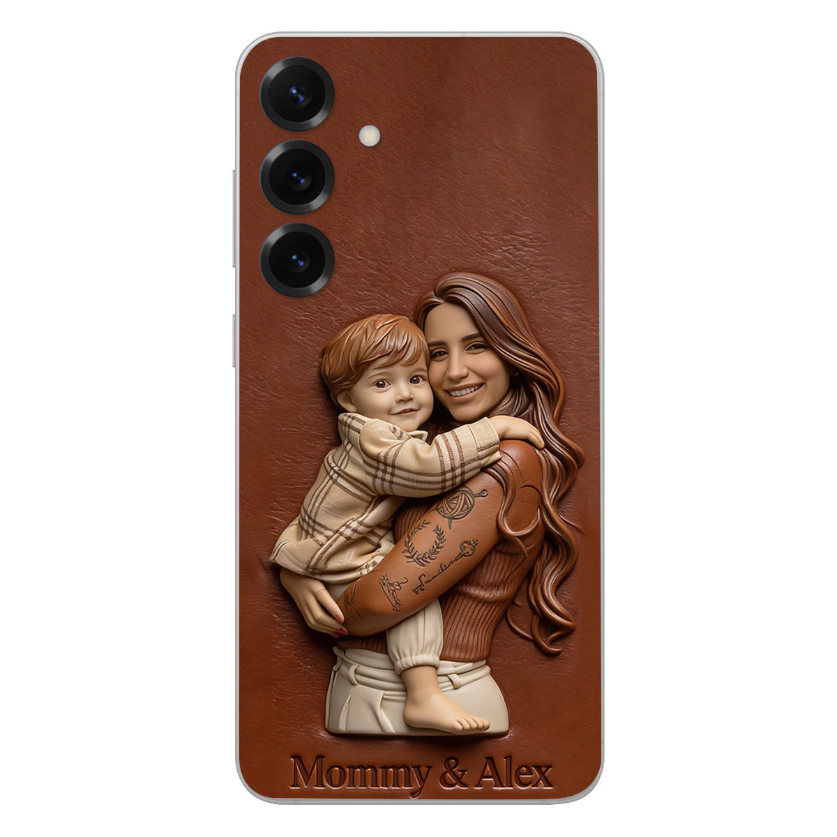 Custom Any Photo Gift For Mom, Grandma - Personalized Mother Leather Phone Case