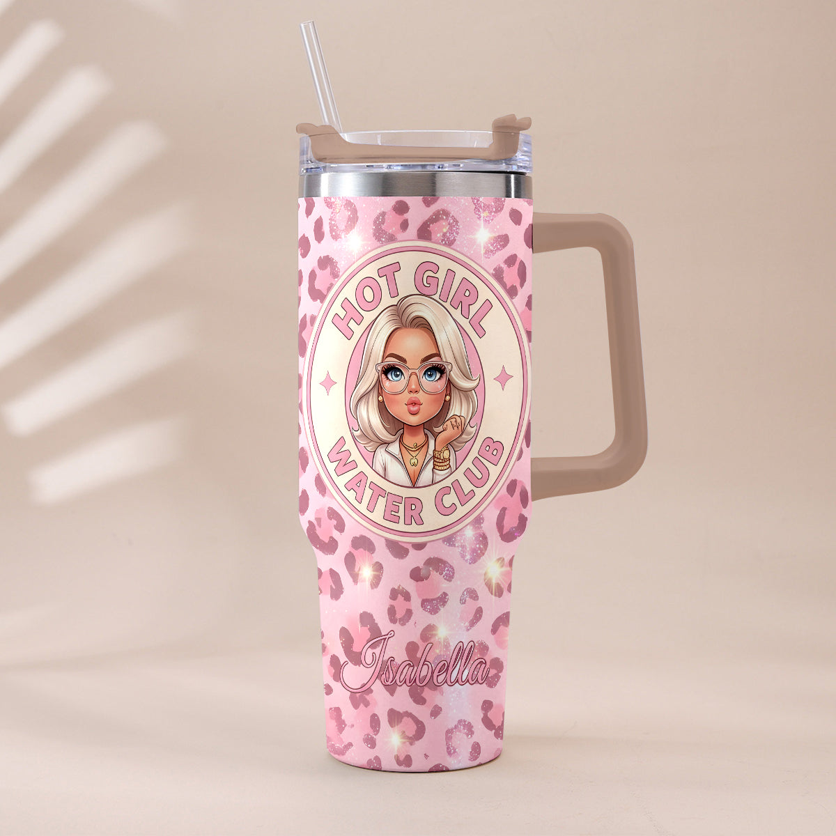 Hot Girl Water's Club, Gift for Women - Personalized Self love Tumbler With Plush Charm