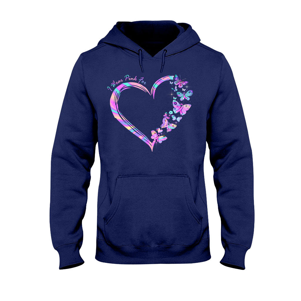 I Wear Pink - Breast Cancer Awareness Personalized T-shirt And Hoodie